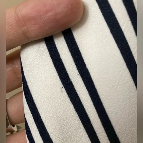 NWOT Banana Republic Wide-Leg Cropped Jumpsuit Size 4 White and Black Striped - Picture 10 of 12